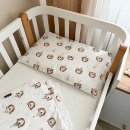 Set lenjerie de schimb pentru patut bebe 3 piese Mix ursuleti cu caciuli (6)